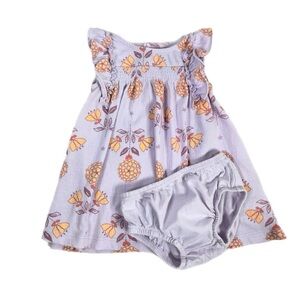 Child of Mine by Carter’s Floral Purple Ruffle Sleeve Dress Set